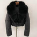 Fox Fur Collar Thick Short Down Jacket Coat - Magellan Fashion Shop