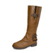 Fashion Casual Round Toe Square Heel Women's High-top Fashion Leather Boots - Magellan Fashion Shop