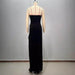 Women's Black Bandeau Slim-fit Hot Drilling Long Dress - Magellan Fashion Shop
