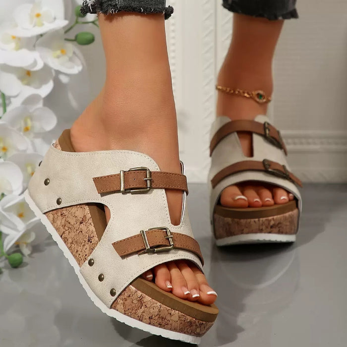 Buckle Wedges Sandals - Magellan Fashion Shop