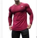Men's slim fit long sleeve quick dry gym workout t-shirt with round neck cotton fabric