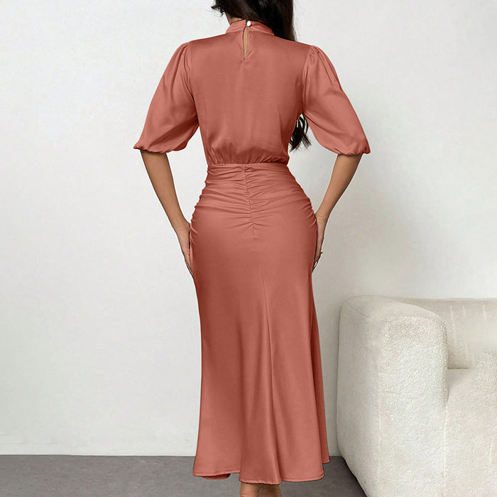 Women's Short Sleeve  Midi Dress Slim Fit Elegant Dress