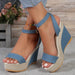 High Heel Denim Fabric Ankle-strap Sandals Women - Magellan Fashion Shop