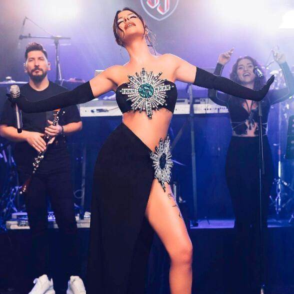 Shiny Rhinestone Tube Top High Slit Skirt Bandage Suit - Magellan Fashion Shop