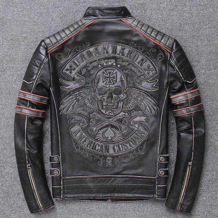 Harley genuine leather black slim fit men's motorcycle riding jacket