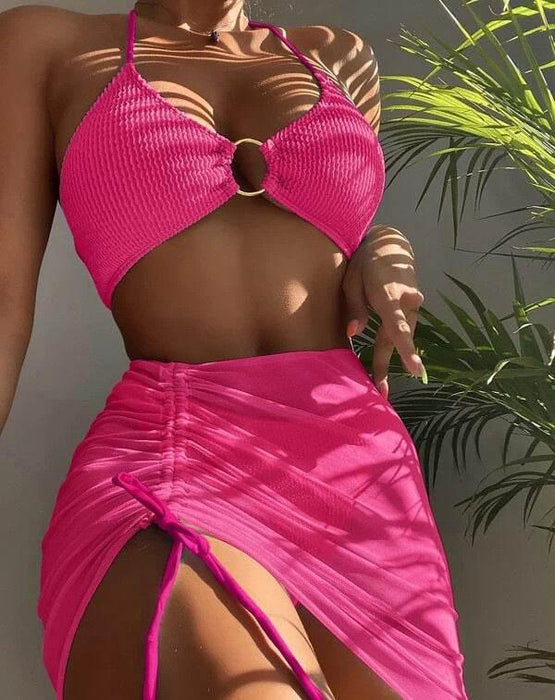 3pcs Halter Bikini Summer Fashion Beach Swimsuit For Women - Magellan Fashion Shop