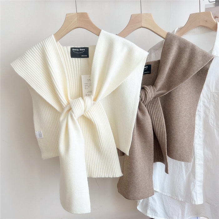 Shoulder Pad Knotted Shirt Women's Scarf