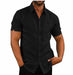 Men Short Sleeve Summer Solid Shirts Casual Loose Tops Tee - Magellan Fashion Shop