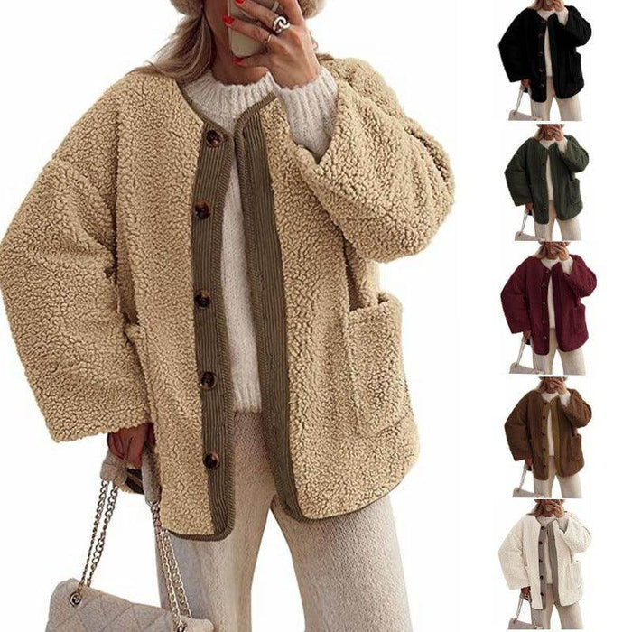 Women's Warm Winter Collarless Jacket - Magellan Fashion Shop