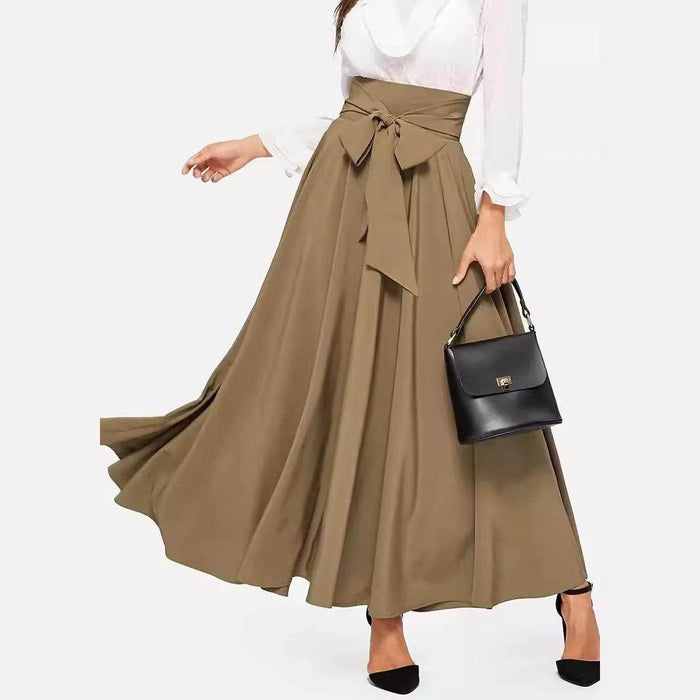 High Waist Slimming Front Lace-up A- Line Dress - Magellan Fashion Shop