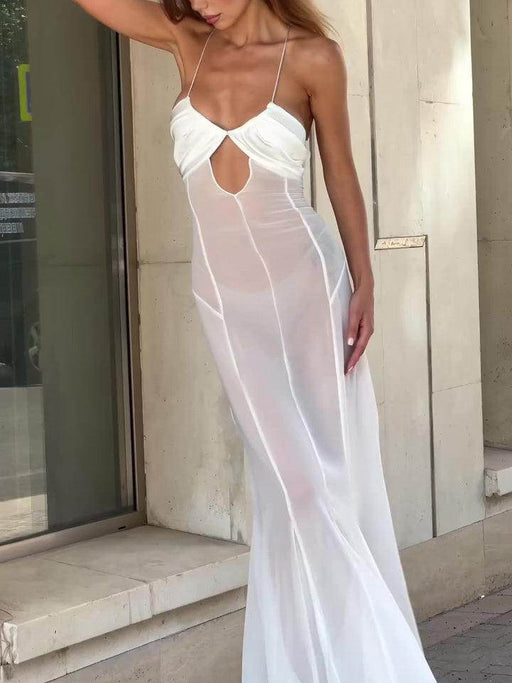 White Strapless Backless Maxi Dress - Magellan Fashion Shop
