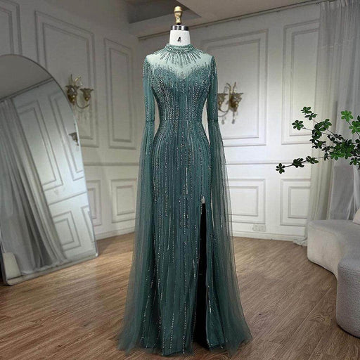 Elegant Flounced Sleeve Split Fishtail Dress - Magellan Fashion Shop