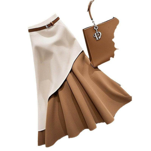 Women's Winter Brown Contrast Skirt - Magellan Fashion Shop