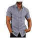 Men Short Sleeve Summer Solid Shirts Casual Loose Tops Tee - Magellan Fashion Shop