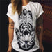 Punk Rock Sunflower Eyes Fashion Vintage Letter Print T-shirt - Magellan Fashion Shop
