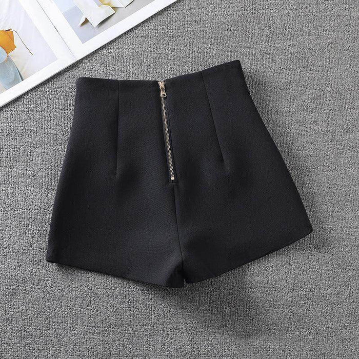 High Waist Double Breasted Design Suit Shorts - Magellan Fashion Shop