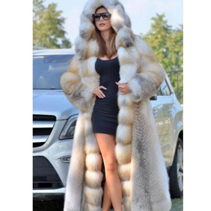 Mid-length Coat With Hooded European And American Faux Fur - Magellan Fashion Shop