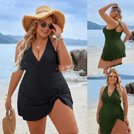Plus Size Fat Woman Skirt One-piece Swimsuit - Magellan Fashion Shop
