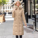 Winter Long Coat With Thickened Fur Collar Straight Slim Cotton-padded Jacket Women - Magellan Fashion Shop