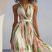 Summer New V-neck Fashion Printed Sling Long Dress - Magellan Fashion Shop