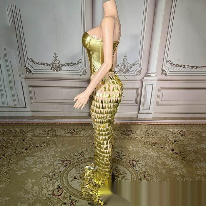 Golden Waist Slimming Formal Dress - Magellan Fashion Shop