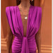 Solid Color Lace High Waist V-neck Dress - Magellan Fashion Shop
