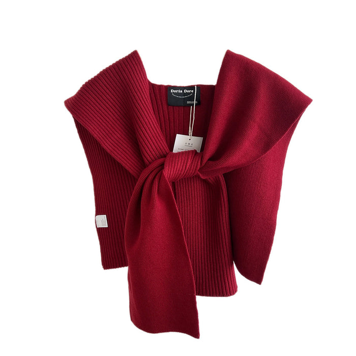 Shoulder Pad Knotted Shirt Women's Scarf