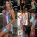 Women's Slim-fitting Back Shaping Off-the-shoulder Split Suspender Dress - Magellan Fashion Shop
