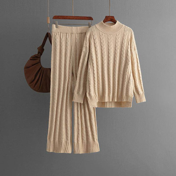 Mock Neck Sweater Twist Suit Female Fashionable Knitted - Magellan Fashion Shop