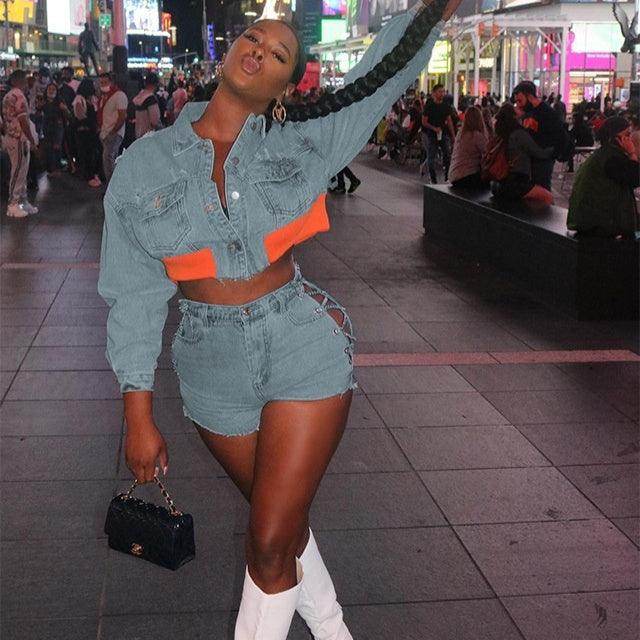 Women's Tight Denim Casual Stretch Suit - Magellan Fashion Shop