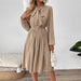 Bow Collar Lace-up Buckle Dress - Magellan Fashion Shop