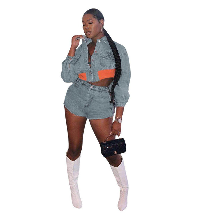 Women's Tight Denim Casual Stretch Suit - Magellan Fashion Shop