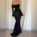 Off-shoulder Collar Dress Off-the-shoulder Flared Sleeves - Magellan Fashion Shop