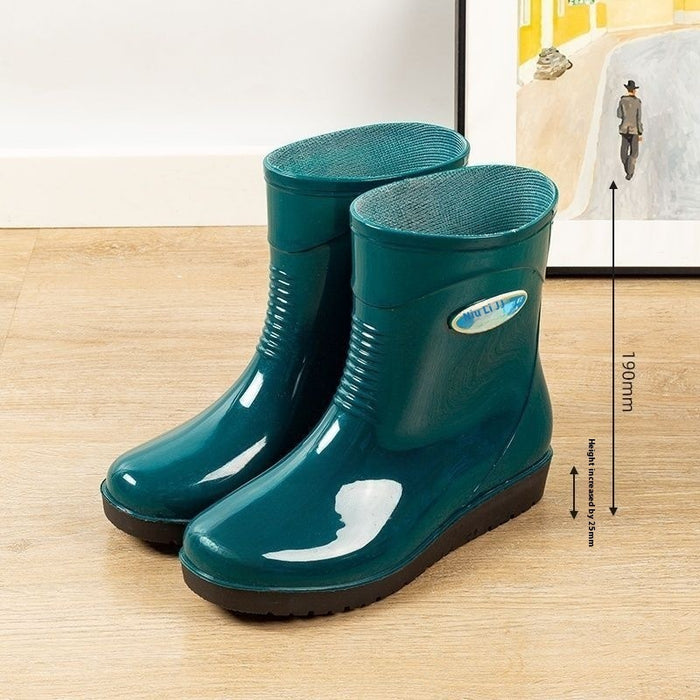 Women's Casual Rain Boots Middle Tube Non-slip