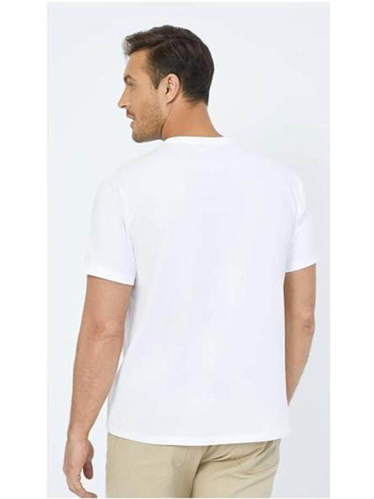 Neat White Basic Crewneck Short Sleeve Cotton Polyester Water Repellent Tee For Men - Magellan Fashion Shop