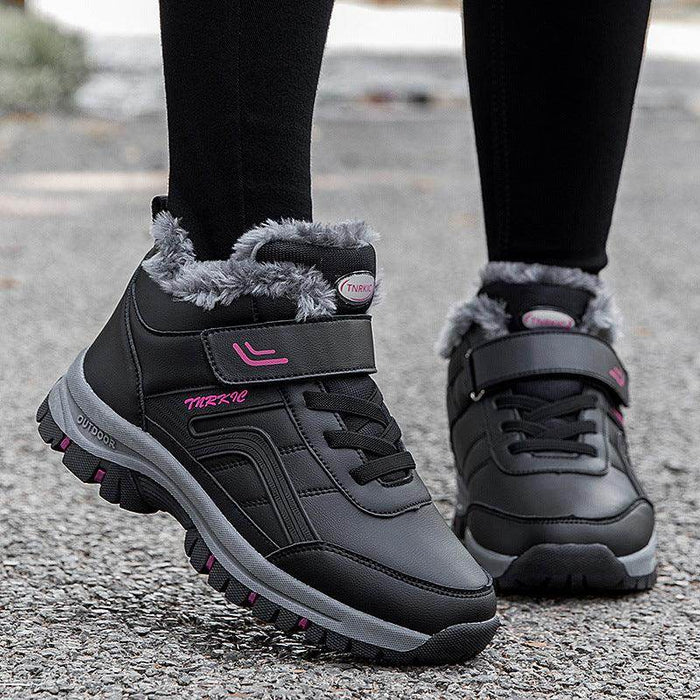 Winter Boots Women Men Warm Plush Velcro Snow Boots Climbing Hiking Shoes - Magellan Fashion Shop