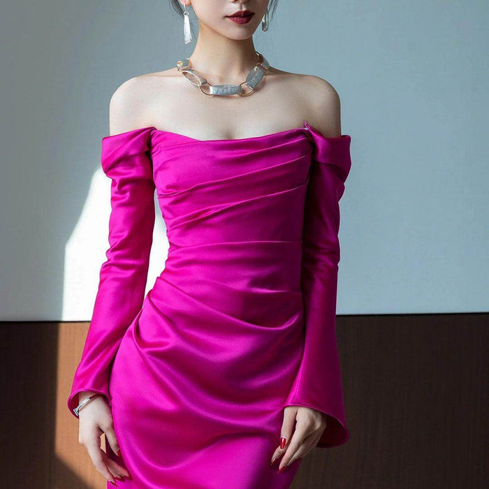 Evening Light Luxury High-grade Bridal Gown Wedding Off-shoulder Toast Dress - Magellan Fashion Shop