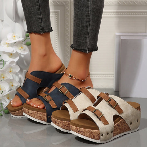 Buckle Wedges Sandals - Magellan Fashion Shop