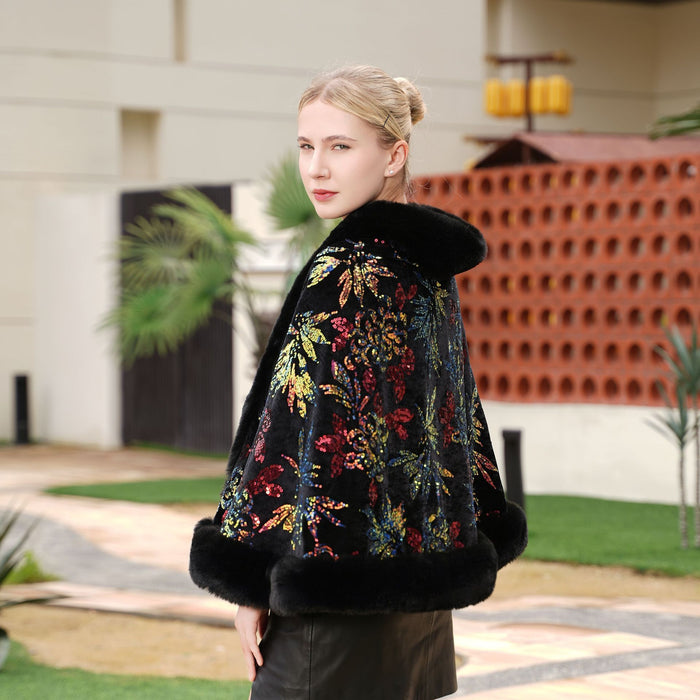 Black Elegant Sequin Scarf