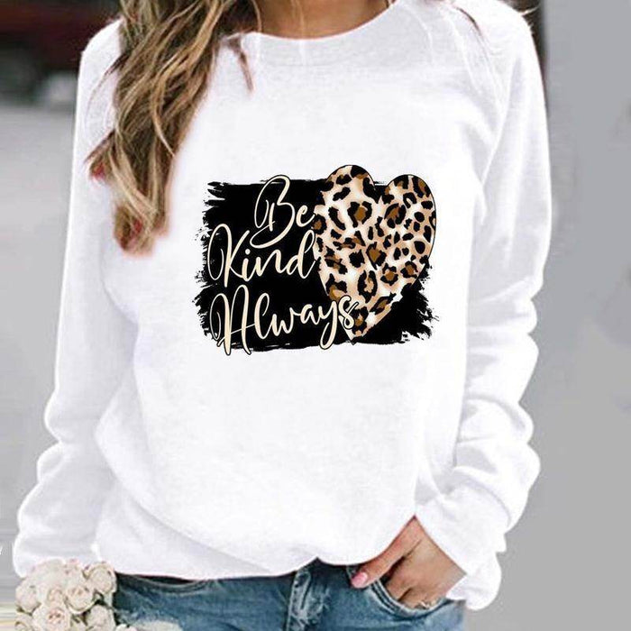 Women's Minimalist Round Neck Casual Printed Sweatshirt - Magellan Fashion Shop
