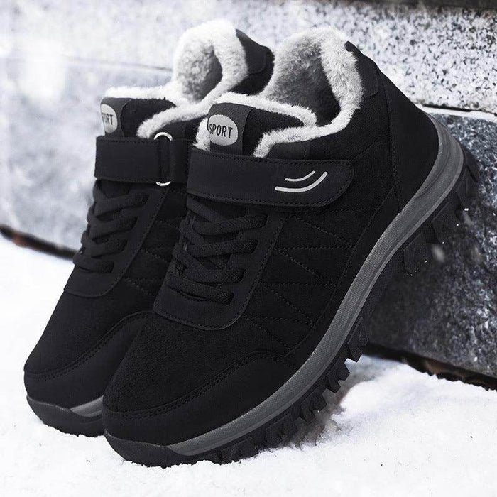 Shoes For The Old Women's Thickened Velvet Warm Cotton Shoes Leather Surface Walking Shoes Non-slip - Magellan Fashion Shop