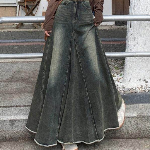 High Waist Slimming Mid Length A Line Sheath Fishtail Large Swing Skirt - Magellan Fashion Shop