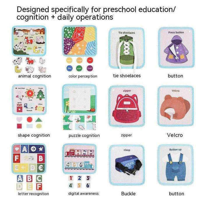 Baby Montessori Early Education Schoolbag with interactive educational toys for toddlers