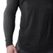 Men Tight Top Elastic Quick Drying Cotton Blend Long Sleeve T Shirt for Fitness Running Black XXL - Magellan Fashion Shop