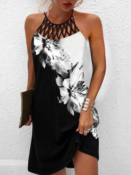 Fashion Print Dress Casual Halterneck Dresses For Women Summer Clothes - Magellan Fashion Shop