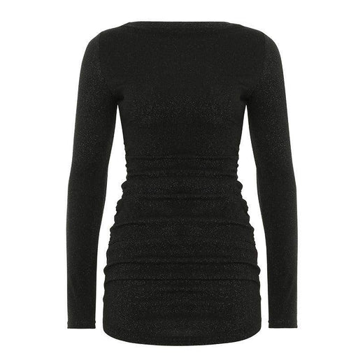 Silk Waist-controlled Long Sleeves Dress - Magellan Fashion Shop