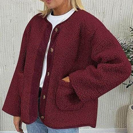 Women's Warm Winter Collarless Jacket - Magellan Fashion Shop