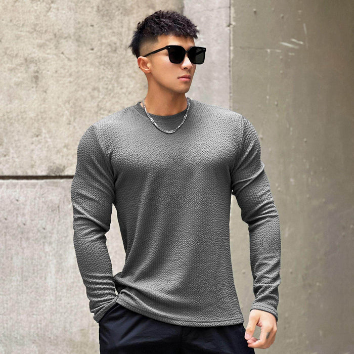 Fashion Men's Round Neck Pullover Long Sleeve Bottoming Shirt - Magellan Fashion Shop