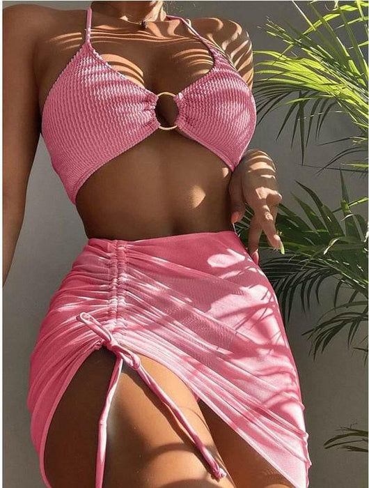 3pcs Halter Bikini Summer Fashion Beach Swimsuit For Women - Magellan Fashion Shop