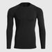 Men's quick drying fitness stretch long-sleeve slim pullover shirt in black and white